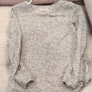 LOFT Women's Speckled Gray Crew Neck Sweater